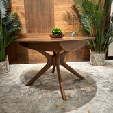 47 ROUND EDT EXTENDABLE DINING TABLE| Extendable Round Dining Table for 4-8, Modern Kitchen Table, Perfect for Small Space, Easy Assembly, Space Saving